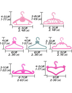 Perchas de Plástico BJDBUS 80 Pcs para Muñecas 29 cm 2