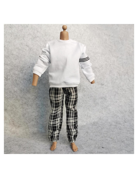 Sudadera 1/6 SSbeauty + Pantalones cuadros para figura 30 cm