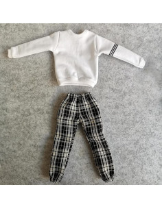 Sudadera 1/6 SSbeauty + Pantalones cuadros para figura 30 cm 2