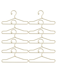 Perchas para muñecas jojofuny 10Pcs metal dorado 6.5x3.5cm