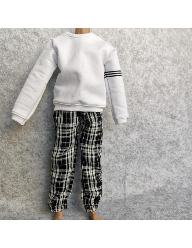 Sudadera 1/6 SSbeauty + Pantalones cuadros para figura 30 cm
