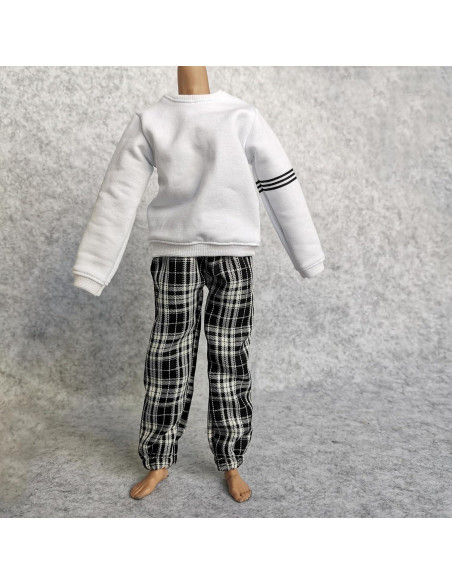 Sudadera 1/6 SSbeauty + Pantalones cuadros para figura 30 cm