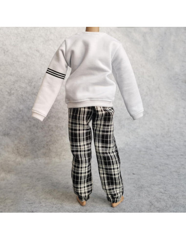 Sudadera 1/6 SSbeauty + Pantalones cuadros para figura 30 cm