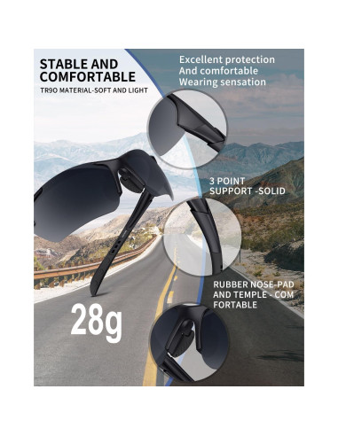 Gafas de sol deportivas polarizadas Rosemal UV400 TR90 Unisex