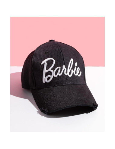 Gorra negra Barbie snapback ajustable para mujeres y adolescentes