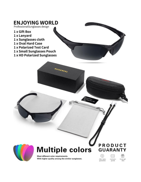 Gafas de sol deportivas polarizadas Rosemal UV400 TR90 Unisex