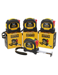 Cinta Métrica Retráctil LEXIVON 4-Pack 5m Doble Cara