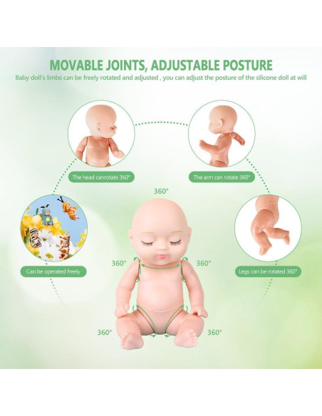 6 Mini Muñecas Bebé Adorables con Trajes de Animales y Cama