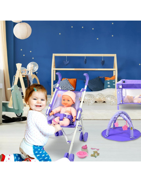 ANIVIA Set de Carrito de Muñecas 5 Piezas con Accesorios