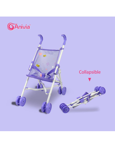 ANIVIA Set de Carrito de Muñecas 5 Piezas con Accesorios