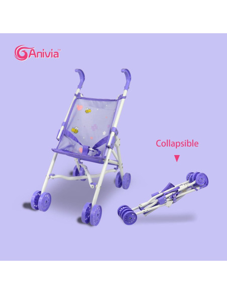 ANIVIA Set de Carrito de Muñecas 5 Piezas con Accesorios