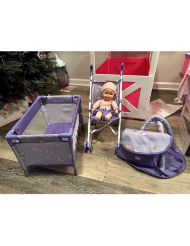 ANIVIA Set de Carrito de Muñecas 5 Piezas con Accesorios