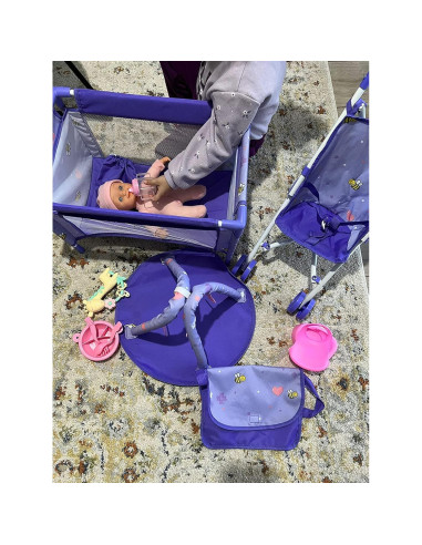 ANIVIA Set de Carrito de Muñecas 5 Piezas con Accesorios