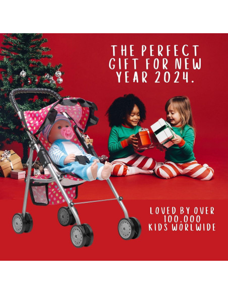 Carrito de Muñeca Fash N Kolor Plegable con Canasta Rosa