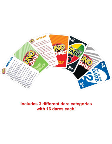 Juego de Cartas UNO Dare Mattel con Desafíos Divertidos