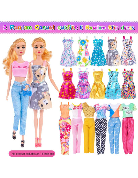 Conjunto de Muñeca y Armario Ebuddy 106 Piezas Ropa Niñas Conjunto de Muñeca y Armario Ebuddy 106 Piezas Ropa Niñas