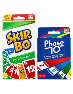Juego de cartas Phase 10 y Skip-Bo Mattel para 2 a 7 jugadores