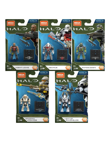 Conjunto 5 Figuras Mega Construx Halo Heroes Serie 15