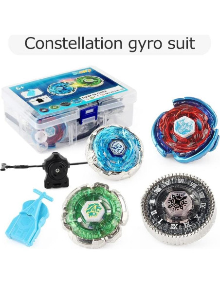 Set de 4 Tops de Batalla Gyros Metal Fusion con Lanzadores Set de 4 Tops de Batalla Gyros Metal Fusion con Lanzadores