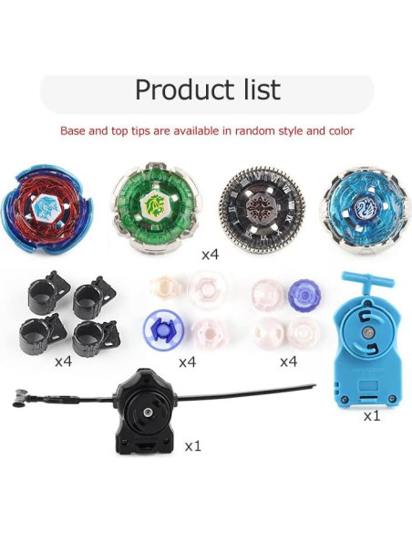 Set de 4 Tops de Batalla Gyros Metal Fusion con Lanzadores Set de 4 Tops de Batalla Gyros Metal Fusion con Lanzadores