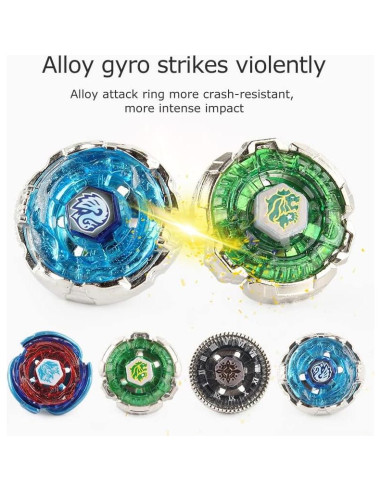 Set de 4 Tops de Batalla Gyros Metal Fusion con Lanzadores