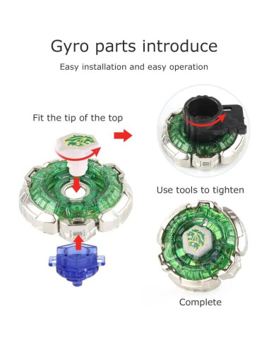 Set de 4 Tops de Batalla Gyros Metal Fusion con Lanzadores