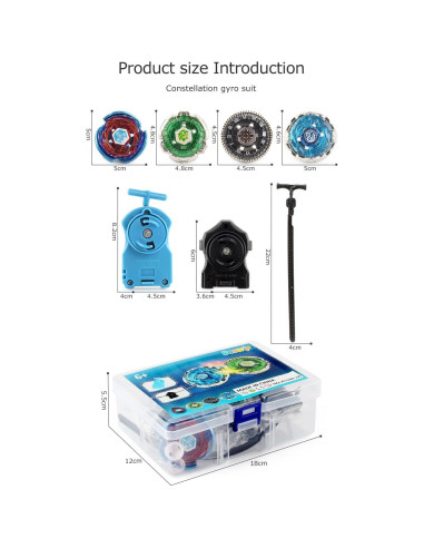 Set de 4 Tops de Batalla Gyros Metal Fusion con Lanzadores