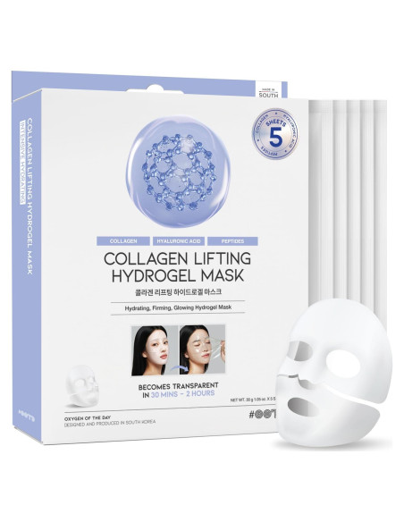 Mascarilla de Hidrogel Lifting OOTD - Colágeno y Ácido Hialurónico - 5pcs