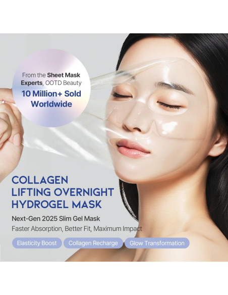 Mascarilla de Hidrogel Lifting OOTD - Colágeno y Ácido Hialurónico - 5pcs
