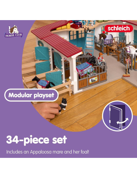Juego de Establo Schleich 34 Piezas con Yegua y Potro