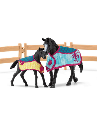 Juego de Establo Schleich 34 Piezas con Yegua y Potro