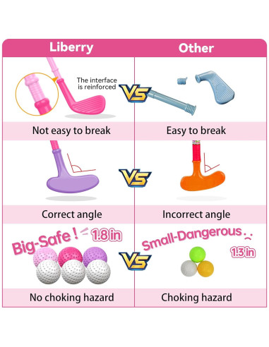 Conjunto de Golf para Niños Liberry 2-5 Años Carrito Rosa