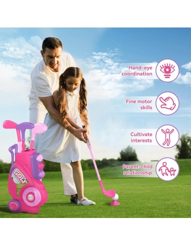 Conjunto de Golf para Niños Liberry 2-5 Años Carrito Rosa