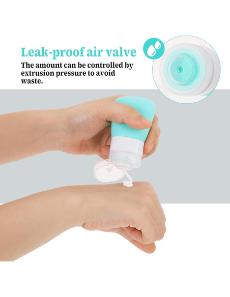 Paquete de 2 botellas de viaje de silicona 38ml Xthrotsenk