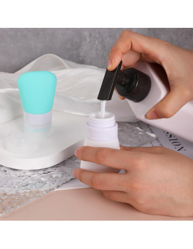 Paquete de 2 botellas de viaje de silicona 38ml Xthrotsenk