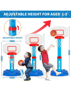 Aro de Baloncesto Ajustable para Niños 1-3 Años con Pelotas 2