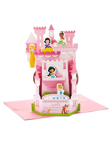 Tarjeta de Cumpleaños Pop Up Hallmark Princesas Disney Castillo