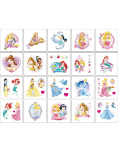 40 Tatuajes Temporales Niños Princesa 5,08 cm x 5,08 cm 2