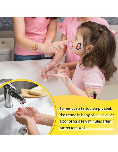 40 Tatuajes Temporales Niños Princesa 5,08 cm x 5,08 cm