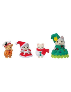 Set Amigos Felices de Navidad Calico Critters con 4 Figuras