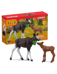 Juego de Alce Madre y Cría Schleich Wild Life - Juguete Educativo