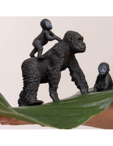 Set de Juguetes de Gorilas Schleich - Madre y Bebés 13.5 cm