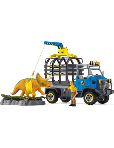 Set de Juego Schleich Dinosaurios - Misión Transporte Triceratops 43 Piezas