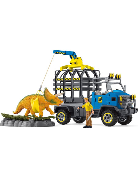 Set de Juego Schleich Dinosaurios - Misión Transporte Triceratops 43 Piezas
