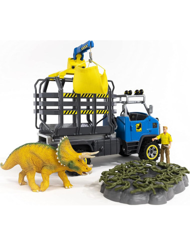 Set de Juego Schleich Dinosaurios - Misión Transporte Triceratops 43 Piezas