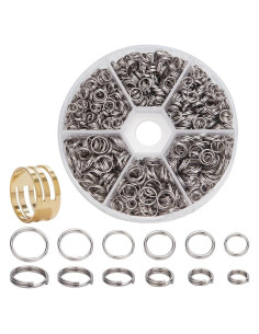 Anillos Divididos de Acero Inoxidable PH PandaHall 1120 Pcs 5-8mm