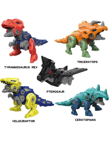 Robot Transformador Dinosaurio 5 en 1 Rockclo Juguete DIY