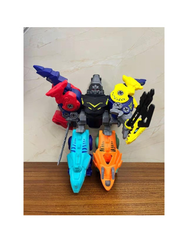 Robot Transformador Dinosaurio 5 en 1 Rockclo Juguete DIY