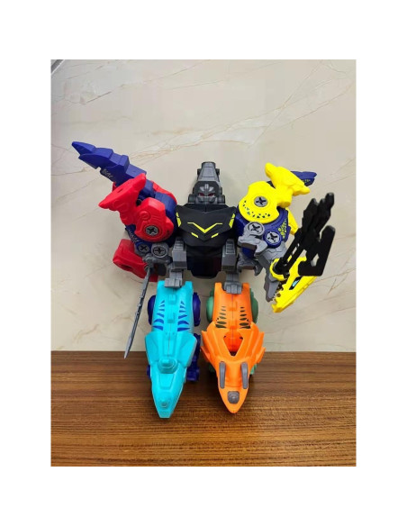 Robot Transformador Dinosaurio 5 en 1 Rockclo Juguete DIY