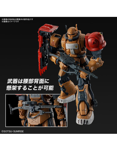Modelo Zaku II F Type Solari Bandai HG 1/144 Detalles CGI